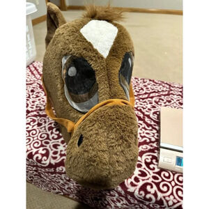Horse head costume fuzzy mask